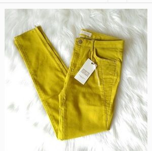 Zara Yellow Z1975 Mid Rise Skinny Fit